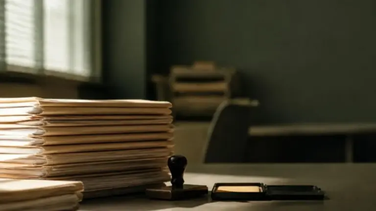 Pastas de documentos e carimbo sobre a mesa, ilustrando o vencimento do IRPJ e da CSLL do terceiro trimestre